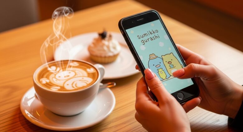 スマホを見て微笑む女性